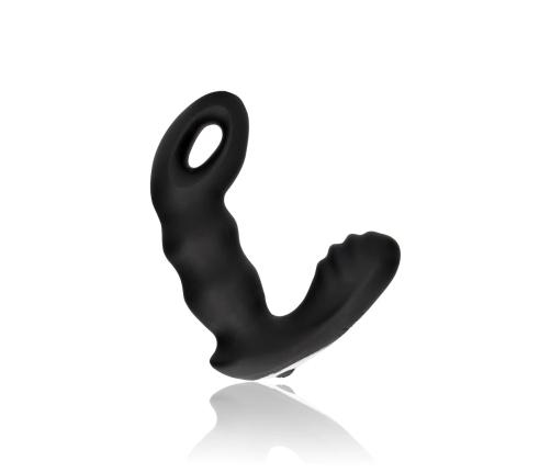 Beaded Vibrating Prostate Massager with Remote Control - Black