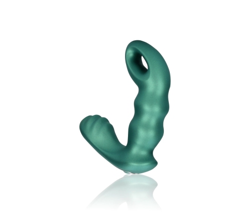 Beaded Vibrating Prostate Massager with Remote Control - Metallic Green