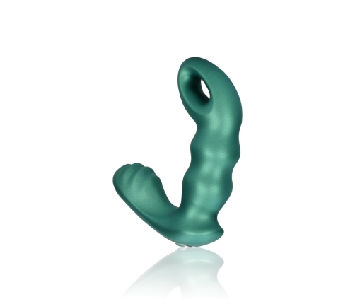 Beaded Vibrating Prostate Massager with Remote Control - Metallic Green