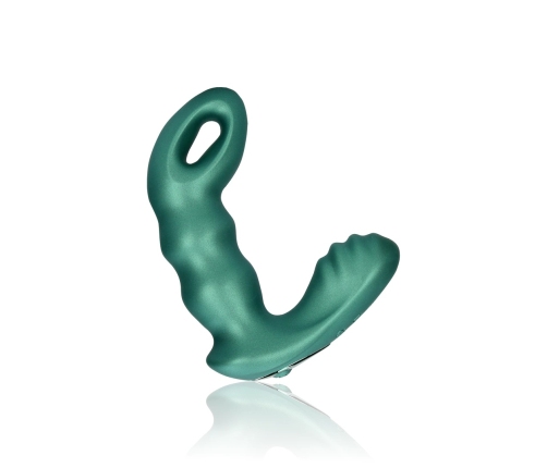 Beaded Vibrating Prostate Massager with Remote Control - Metallic Green
