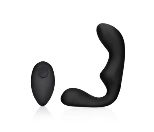 Pointed Vibrating Prostate Massager with Remote Control - Black