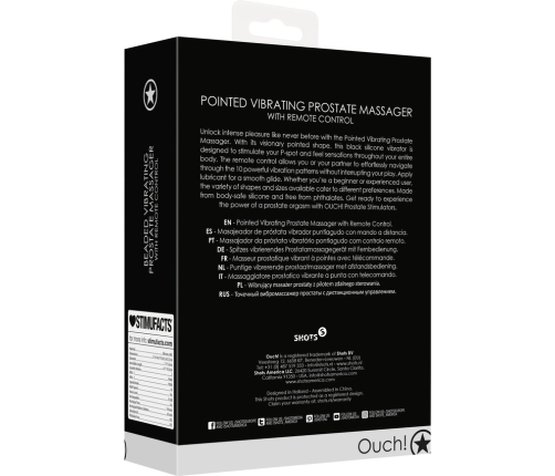 Pointed Vibrating Prostate Massager with Remote Control - Black