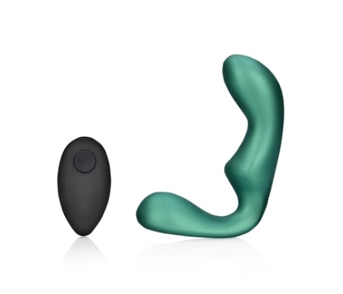 Pointed Vibrating Prostate Massager with Remote Control - Metallic Green