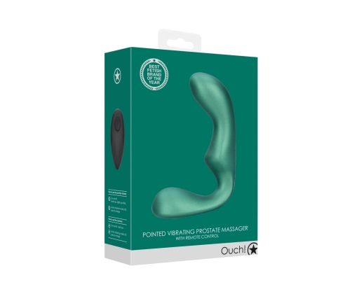 Pointed Vibrating Prostate Massager with Remote Control - Metallic Green