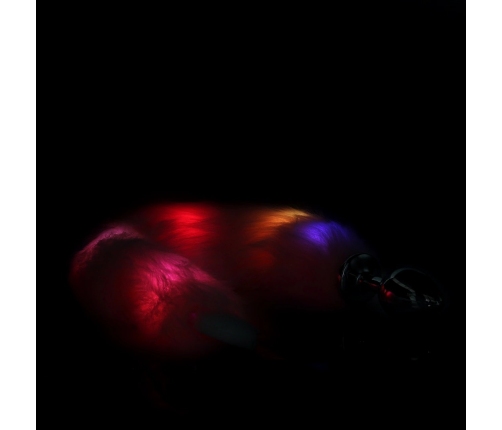 Light-up Fox Tail with Metal Butt Plug - Pink