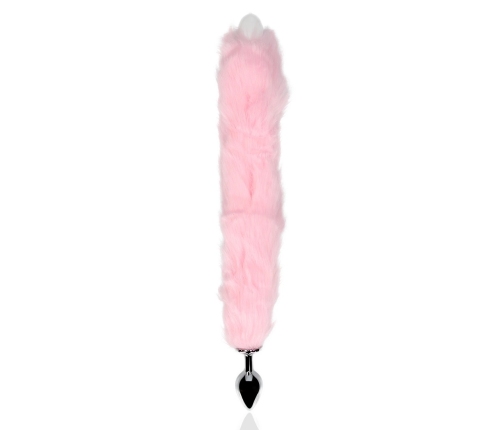Light-up Fox Tail with Metal Butt Plug - Pink