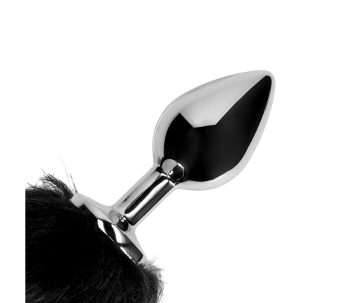 Fox Tail with Metal Butt Plug - Black