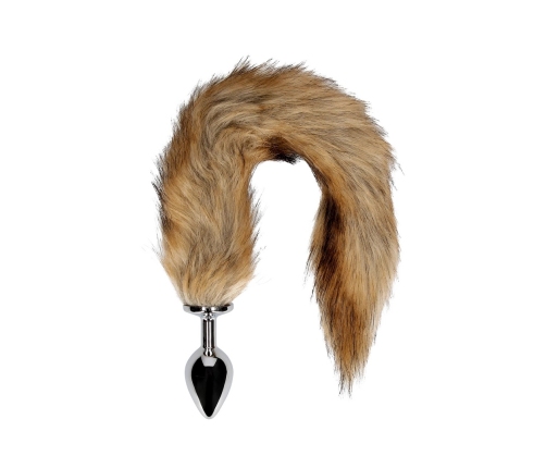 Fox Tail with Metal Butt Plug - Brown