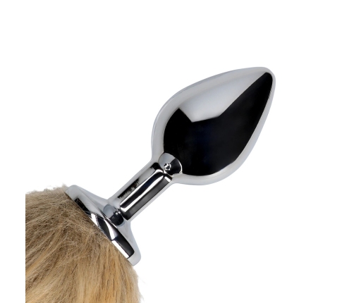 Fox Tail with Metal Butt Plug - Brown