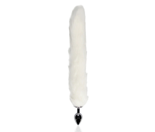 Fox Tail with Metal Butt Plug - White