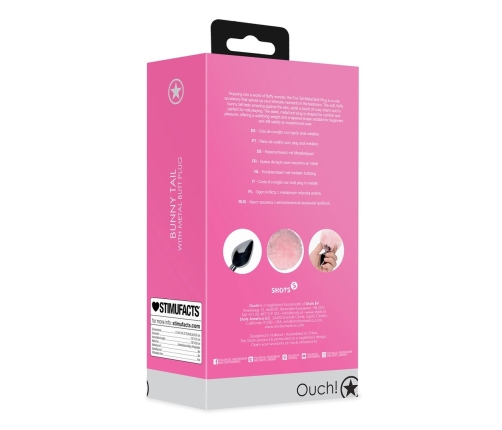 Bunny Tail with Metal Butt Plug - Pink