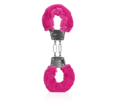 Furry Metal Hand Cuffs - Pink