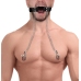 O-Ring Gag with Nipple Clamps - Black
