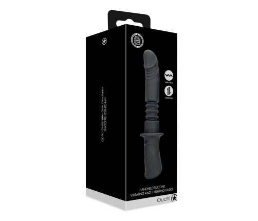Shots Handheld Intimate Device Vibrating & Thrusting Black, 13 Modes