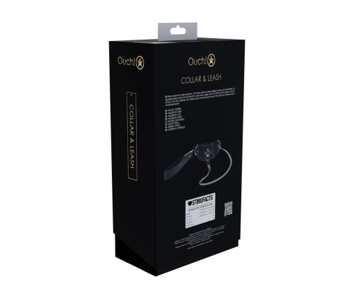 Ouch! Venice Collection Handcuffs Black Bonded Leather Iridescent Finish