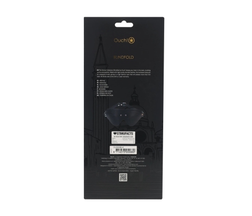 Ouch! Venice Collection Adjustable Eye Mask Black Bonded Leather