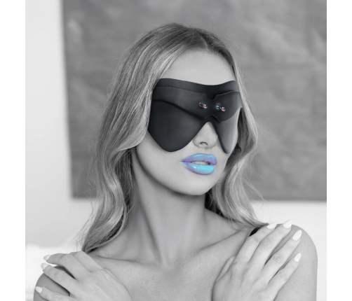 Ouch! Venice Collection Adjustable Eye Mask Black Bonded Leather