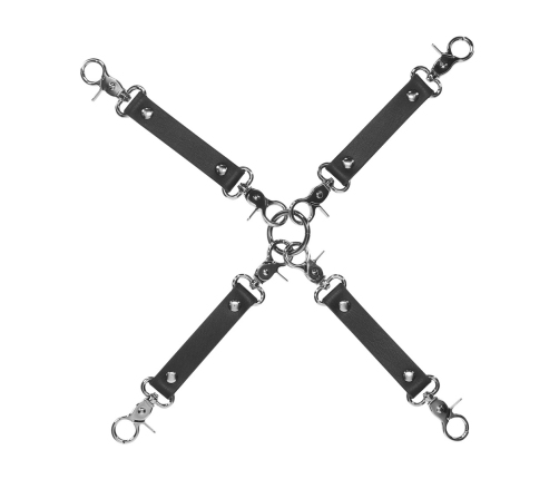 Ouch! Venice Collection Hogtie Connectors Black - 4-Way Restraint System