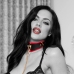 Ouch! Milan Collection Adjustable Collar with Leash Black/Red