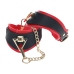 Ouch! Milan Collection Adjustable Leg Cuffs Black/Red Bonded Leather
