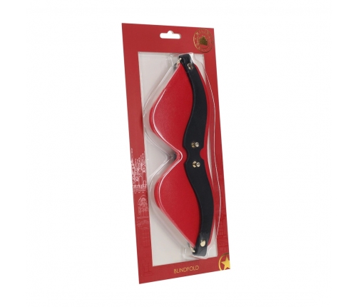 Ouch! Milan Collection Premium Blindfold Black/Red Bonded Leather
