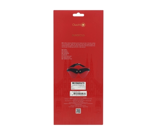 Ouch! Milan Collection Premium Blindfold Black/Red Bonded Leather