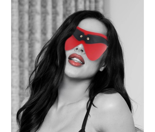 Ouch! Milan Collection Premium Blindfold Black/Red Bonded Leather