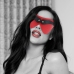 Ouch! Milan Collection Premium Blindfold Black/Red Bonded Leather