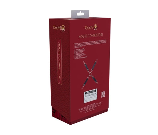 Ouch! Milan Collection 4-Way Hogtie Connectors Black/Red - Bonded Leather