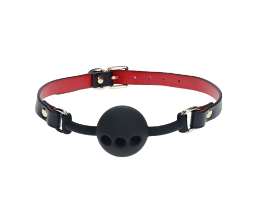 Ouch! Milan Collection Silicone Breathable Ball Gag Black/Red Adjustable