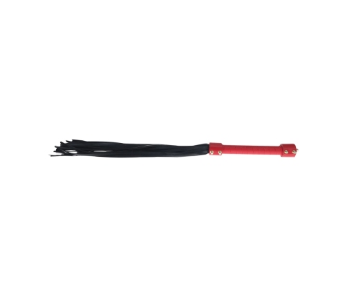 Ouch! Milan Collection Intimate Impact Flogger Black/Red Leather 55cm