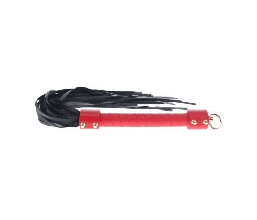 Ouch! Milan Collection Intimate Impact Flogger Black/Red Leather 55cm