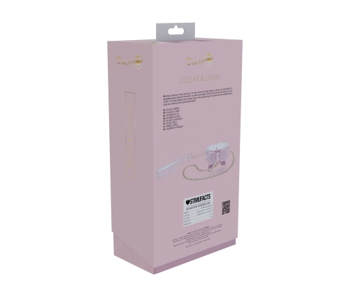 Ouch! Paris Collection Bonded Leather Collar & Leash Pink Iridescent