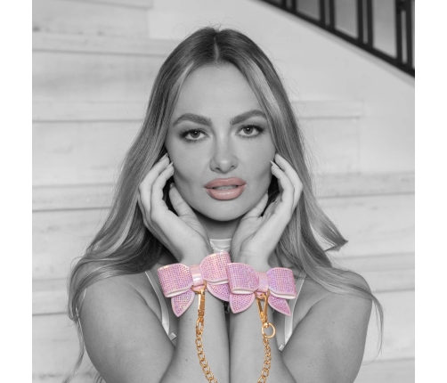 Ouch! Paris Collection Adjustable Wrist Restraints Pink Iridescent Finish