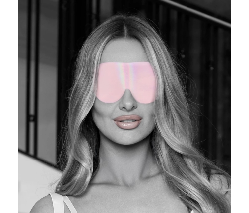 Ouch! Paris Collection Eye Mask Pink - Bonded Leather, Iridescent Finish