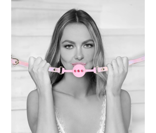 Ouch! Paris Collection Silicone Breathable Ball Gag Pink Adjustable Strap