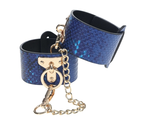 Ouch! Florence Collection Adjustable Handcuffs Blue Iridescent Finish