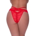 Peek-a-Boo Cheeky Panty - 2X - Red