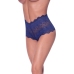 Split Crotch Lace Boy Short - S/M - Blueberry