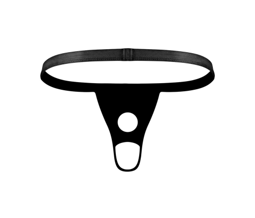 Male Power Power Sock L/XL Black - Circular Cutout & Open Back Design