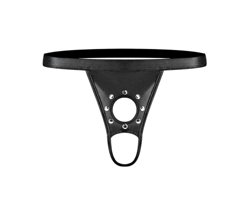 Male Power Power Sock L/XL Black - Circular Cutout & Open Back Design