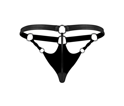 Jouster - G-String with Contour-Fit Pouch - L/XL - Black