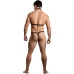 Gladiator - Thong Attached to Harness with Choker - L/XL - Black
