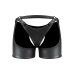 Poseidon - Shorts with Open Crotch and Back with Detachable Thong - L/XL - Black
