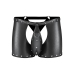 Male Power Poseidon L/XL Black Open Crotch & Back Shorts with Thong