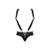 Uranus - Harness Style Open Back Jock Briefs with Suspender Straps - L/XL - Black
