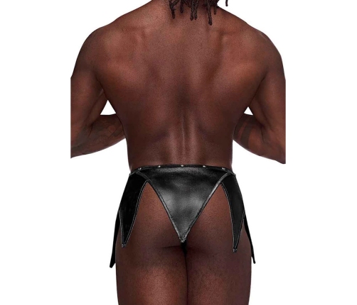 Male Power Gladiator Kilt L/XL Black - Modern Design with Stud Accents