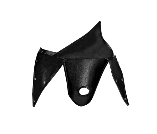 Male Power Gladiator Kilt L/XL Black - Modern Design with Stud Accents