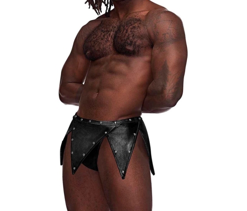 Eros - Gladiator Kilt Design with an Attached Thong - L/XL - Black