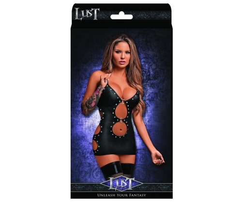 Selene - Sexy Faux Leather Mini Dress with Side Openings - S/M